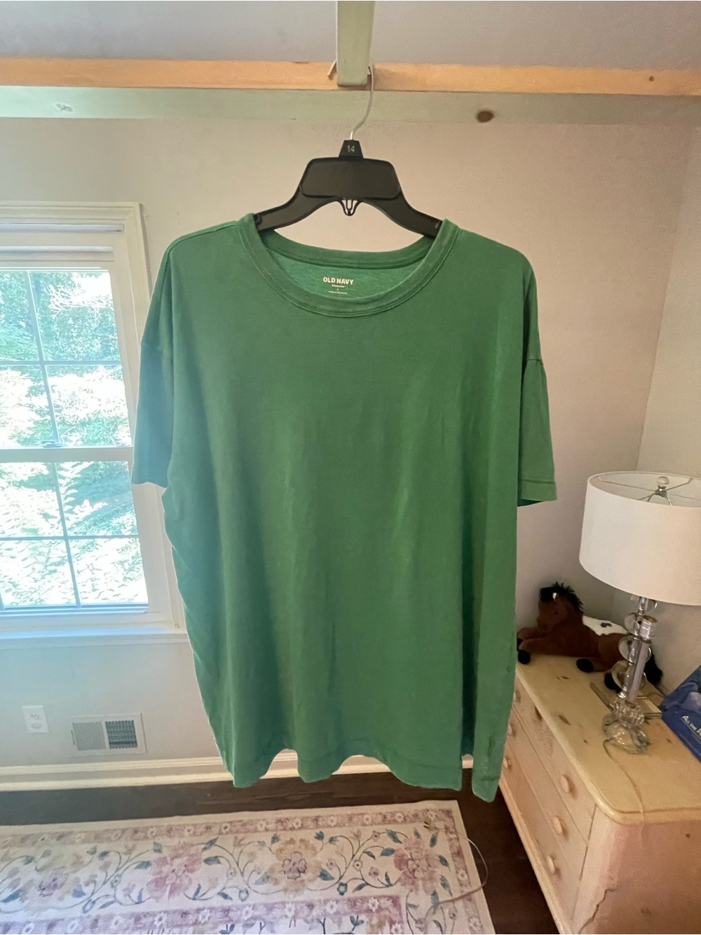 Old Navy Solid Green Crew Neck Tee